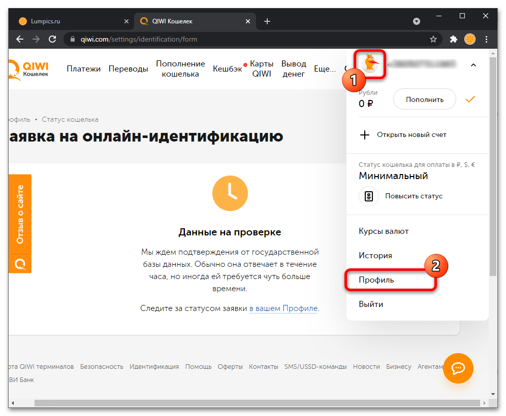 Идентификация киви кошелька