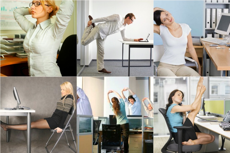 упражнения при сидячей работе
